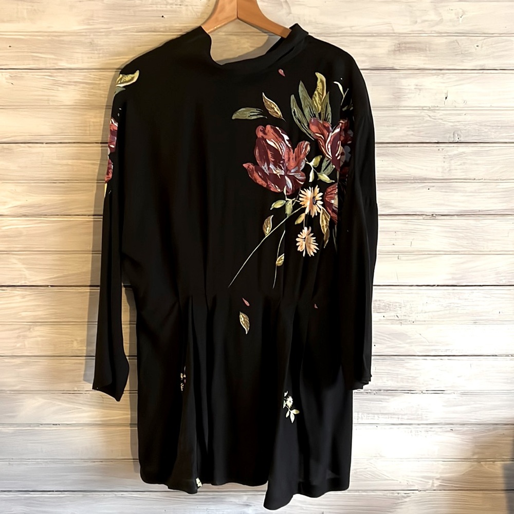 Free People floral and black tunic